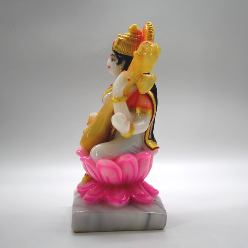 Antique Finish Goddess Saraswati Idol Goddess Maa Sarasvati Murti Figurine Big Saraswati Statue for School Office